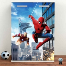 Vinyles iron man et spider-man pour meubles et armoires