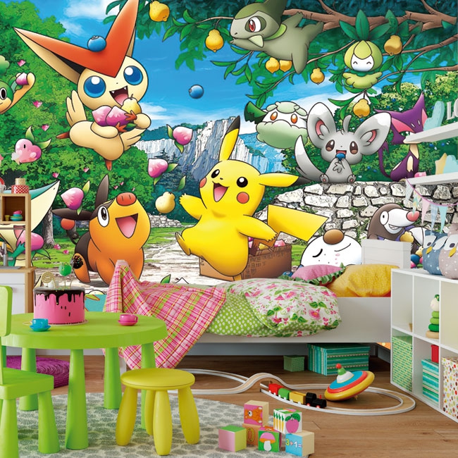 Papier peint ou photo murale dessins pokemon pikachu pour enfants