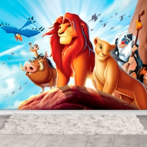 Papier peint ou murale lion king pumba timon rafiki mountain