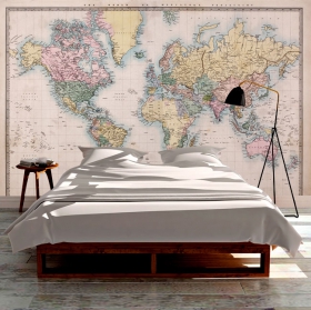Papier peint ou murale classique de carte du monde