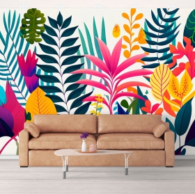 Papier peint ou murale de plantes illustration moderne