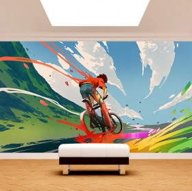 Murale ou papier peint à vélo