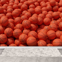 Papier peint ballons de basket réalistes