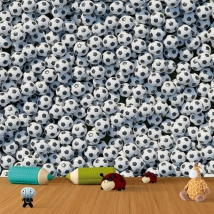 Composition murale ou papier peint ballons de football réalistes vue de dessus