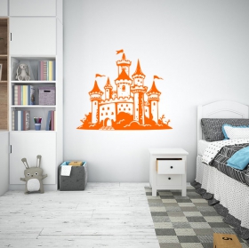 Stickers muraux pour enfants ou adolescents avec château de conte de fées
