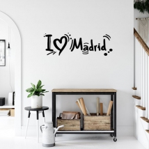 Phrase en vinyle adhésif i love madrid