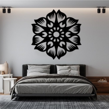Mandala de fleurs adhésif en vinyle décoratif