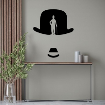 Autocollants en vinyle silhouette de charles chaplin et chapeau